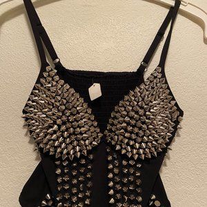 Sexy Black Studded Tank